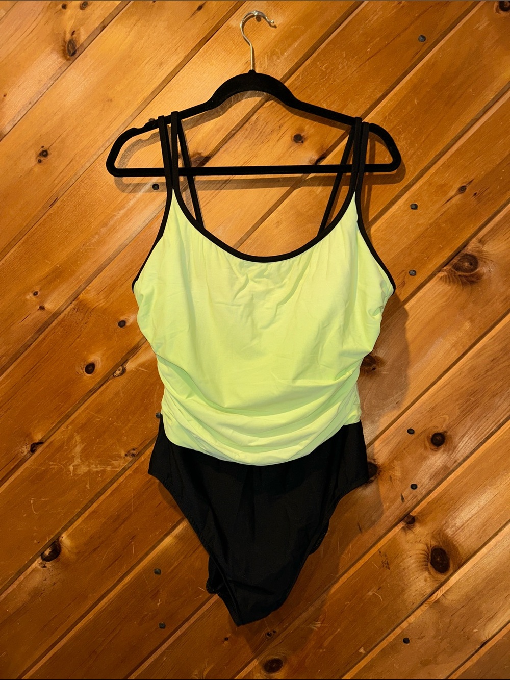 Trimshaper neon green & black slimming one piece swimsuit size 18